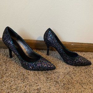 Nine West Glittery Iridescent Pointy-Toe Heels, Size 7.5